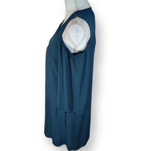 LILY ROSE TEAL COLD SHOULDER DRESS DRESS SZ.S EUC - Picture 3 of 7